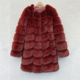Wholesale New Winter Fur Coats WomenFur Patchwork lmitation Fox Fur Thick Warm Coat