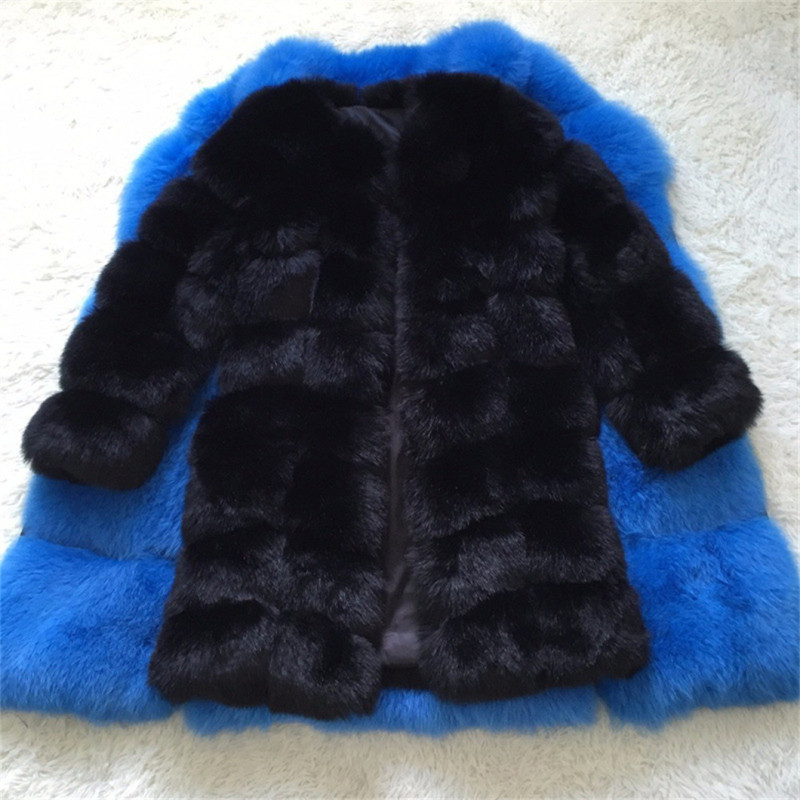 Wholesale New Winter Fur Coats WomenFur Patchwork lmitation Fox Fur Thick Warm Coat