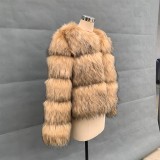 Women's fashionable casual faux mink fur coat warm short style oversized fur coat
