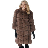 Wholesale New Winter Fur Coats WomenFur Patchwork lmitation Fox Fur Thick Warm Coat