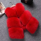 Women's fashionable casual fur jacket coat multi-color faux-fur short fur coat