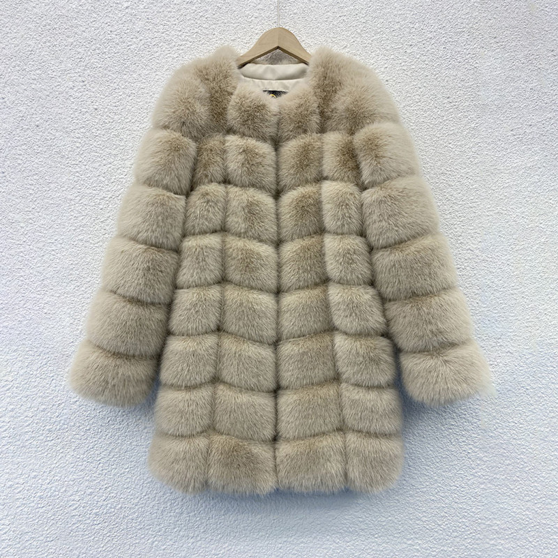 Wholesale New Winter Fur Coats WomenFur Patchwork lmitation Fox Fur Thick Warm Coat