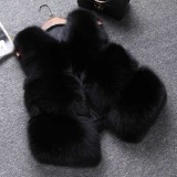 Women's fashionable casual fur jacket coat multi-color faux-fur short fur coat