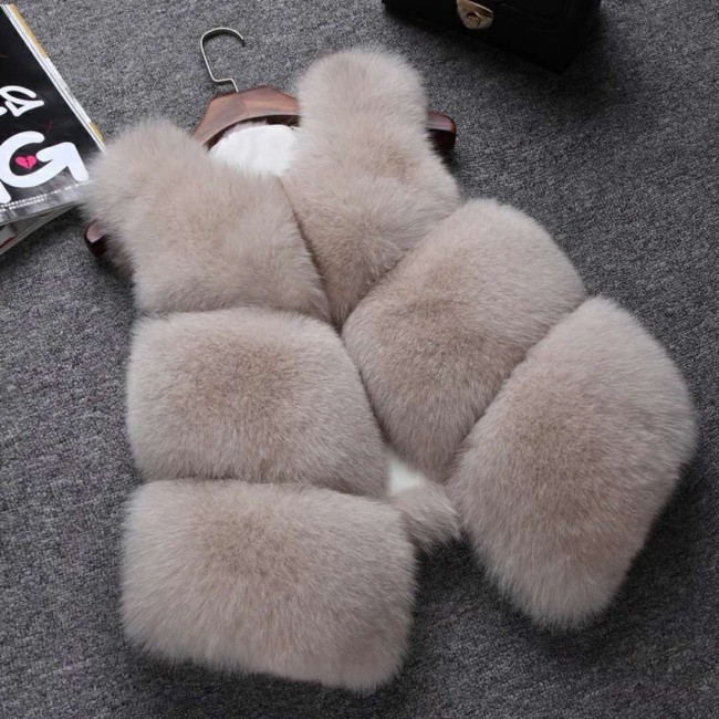 Women's fashionable casual fur jacket coat multi-color faux-fur short fur coat