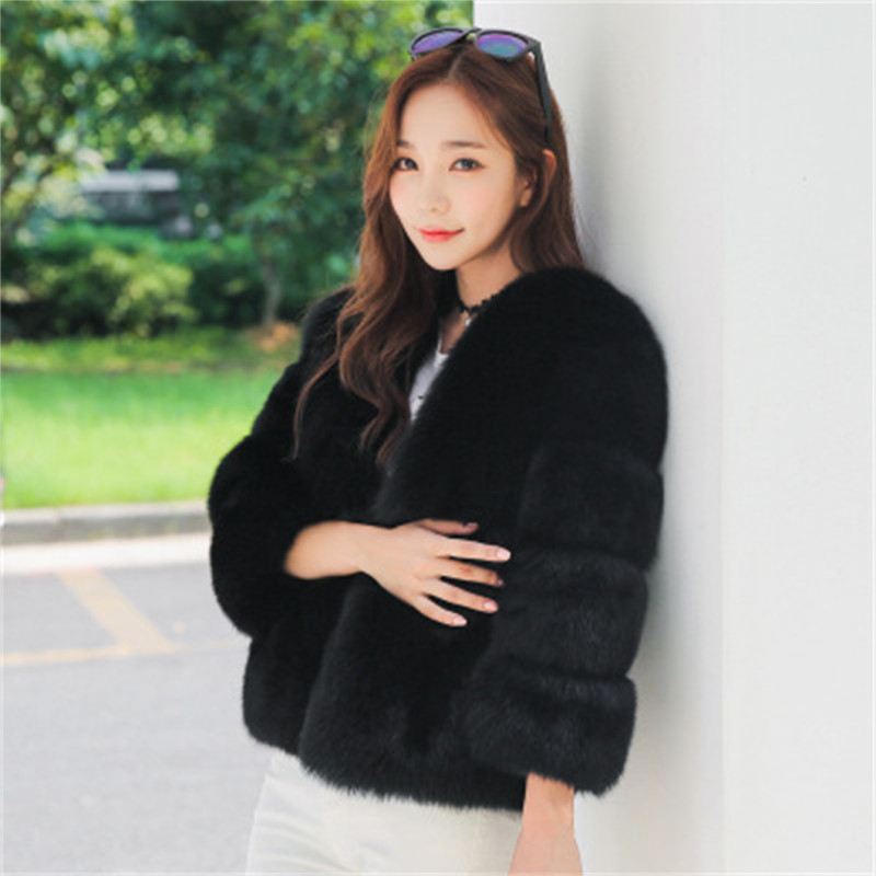 Winter women's fashionable fur coat casual faux-fur thick and warm coat
