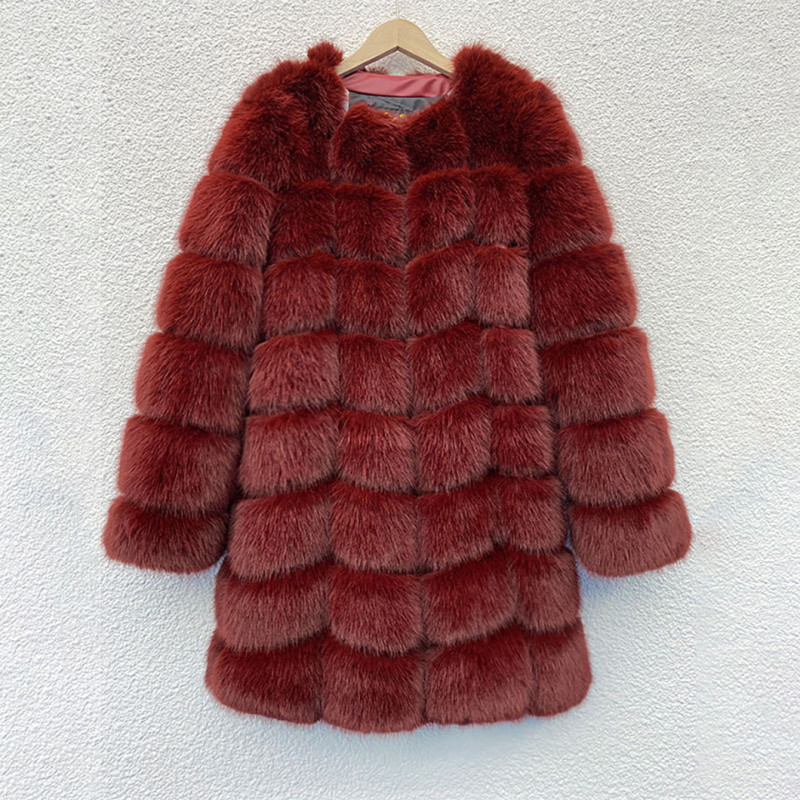 Wholesale New Winter Fur Coats WomenFur Patchwork lmitation Fox Fur Thick Warm Coat
