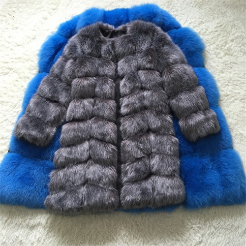 Wholesale New Winter Fur Coats WomenFur Patchwork lmitation Fox Fur Thick Warm Coat