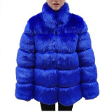 Fashion Autumn Winter Women lmitation Fur StandCollar Coats Faux Fur Jackets Coat Solid MulticolorPlus Size Warm Long Sleeves Jacket