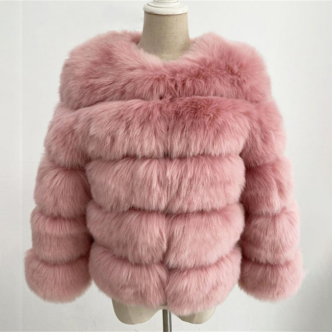 Autumn Winter Hot Sells Faux Fur Jackets Coat PlushFluffy Coats Fur Coat Multicolor Plus Size Warm LongSleeves Short Jacket