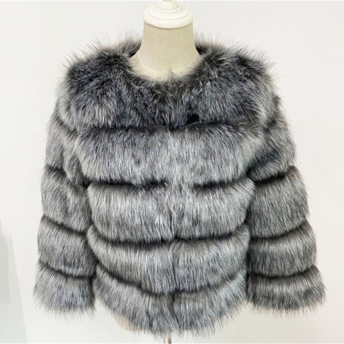 Autumn Winter Hot Sells Faux Fur Jackets Coat PlushFluffy Coats Fur Coat Multicolor Plus Size Warm LongSleeves Short Jacket