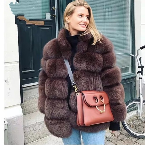 Faux Leather Winter Multi-Color lmitation Fox Fur Coat Women Casual Fashion Warm OutdoorsCoats
