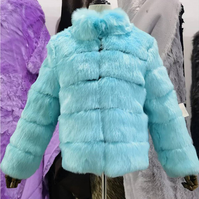Faux Leather Winter Multi-Color lmitation Fox Fur Coat Women Casual Fashion Warm OutdoorsCoats