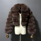 New Plusc Multicolor Furry Cropped Faux FurCoats and Jackets Women Fluffy Winter Fur Lapel CoatFaux Fur Long Sleeves Jacket