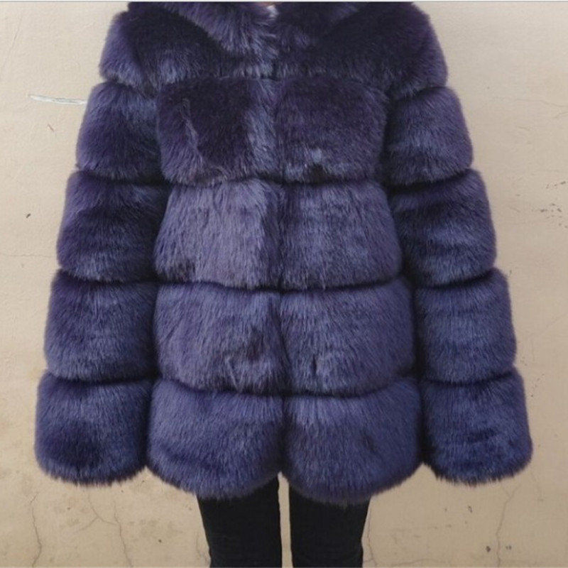 Fashion Autumn Winter Women lmitation Fur StandCollar Coats Faux Fur Jackets Coat Solid MulticolorPlus Size Warm Long Sleeves Jacket
