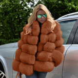Faux Leather Winter Multi-Color lmitation Fox Fur Coat Women Casual Fashion Warm OutdoorsCoats