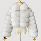 New Plusc Multicolor Furry Cropped Faux FurCoats and Jackets Women Fluffy Winter Fur Lapel CoatFaux Fur Long Sleeves Jacket