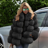 Faux Leather Winter Multi-Color lmitation Fox Fur Coat Women Casual Fashion Warm OutdoorsCoats