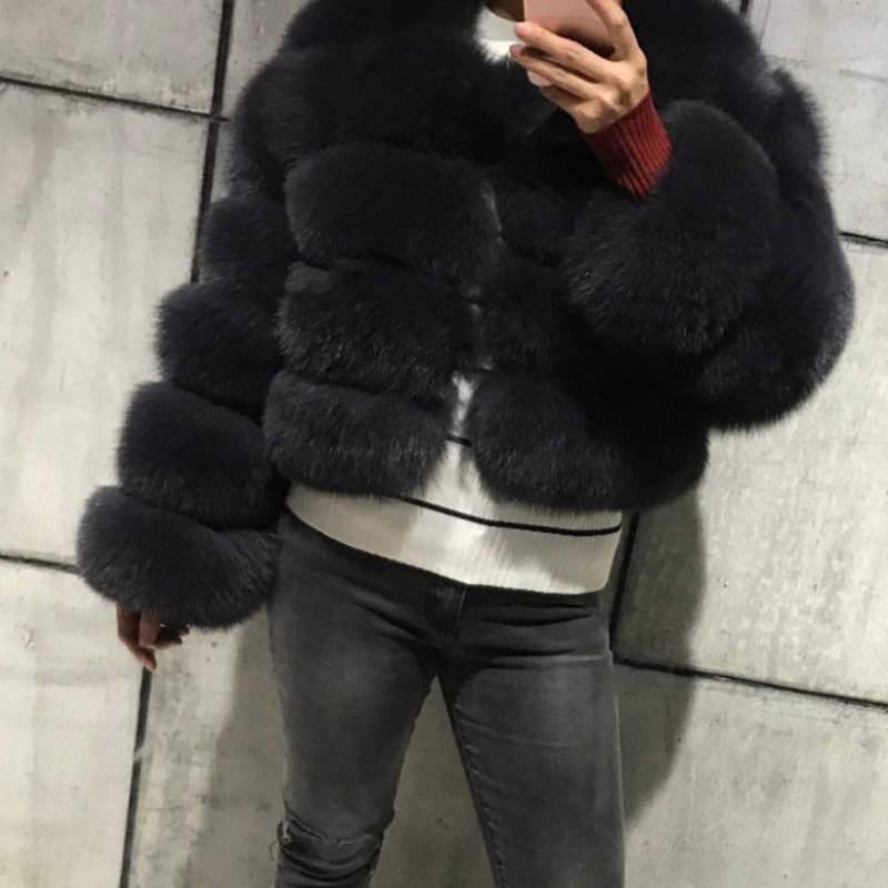 Autumn Winter Hot Sells Faux Fur Jackets Coat PlushFluffy Coats Fur Coat Multicolor Plus Size Warm LongSleeves Short Jacket