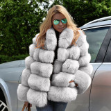 Faux Leather Winter Multi-Color lmitation Fox Fur Coat Women Casual Fashion Warm OutdoorsCoats