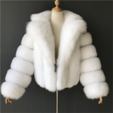 Winter fashionable and warm fur coats multi-color lapel faux fur coats