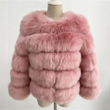 Autumn Winter Hot Sells Faux Fur Jackets Coat PlushFluffy Coats Fur Coat Multicolor Plus Size Warm LongSleeves Short Jacket