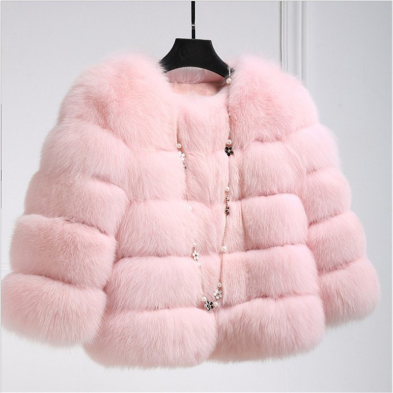 Autumn Winter Hot Sells Faux Fur Jackets Coat PlushFluffy Coats Fur Coat Multicolor Plus Size Warm LongSleeves Short Jacket