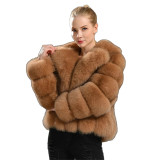 Winter fashionable and warm fur coats multi-color lapel faux fur coats