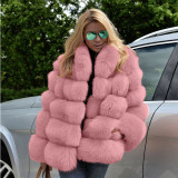 Faux Leather Winter Multi-Color lmitation Fox Fur Coat Women Casual Fashion Warm OutdoorsCoats