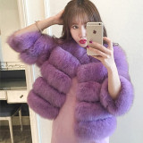 Autumn Winter Hot Sells Faux Fur Jackets Coat PlushFluffy Coats Fur Coat Multicolor Plus Size Warm LongSleeves Short Jacket