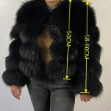 Winter lady's fashionable fur coat faux mink fur leather patch coat