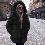 Artificial leather winter hooded multi-color coat imitation fox fur women's casual fashionable warm outdoor coat