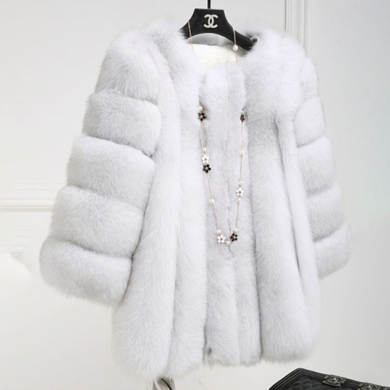 Faux Leather Winter Multi-Color lmitation Fox Fur Coat Women Casual Fashion Warm OutdoorsCoats