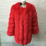 Faux Leather Winter Multi-Color lmitation Fox Fur Coat Women Casual Fashion Warm OutdoorsCoats