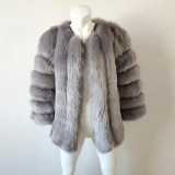 Faux Leather Winter Multi-Color lmitation Fox Fur Coat Women Casual Fashion Warm OutdoorsCoats