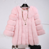Faux Leather Winter Multi-Color lmitation Fox Fur Coat Women Casual Fashion Warm OutdoorsCoats