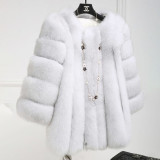 Faux Leather Winter Multi-Color lmitation Fox Fur Coat Women Casual Fashion Warm OutdoorsCoats