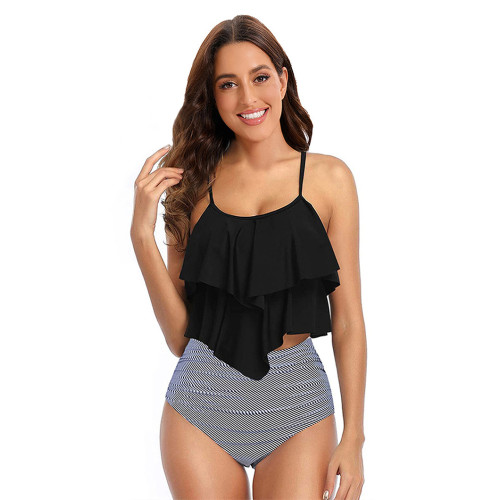 Women's Frilled-Edge Two-Piece Swimsuit Trendy andFashionable Bikini-Style Bandeau Swimsuit