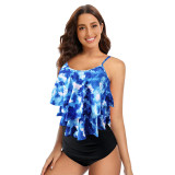 Women's Frilled-Edge Two-Piece Swimsuit Trendy andFashionable Bikini-Style Bandeau Swimsuit