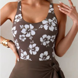 Multi-Color One-Piece Printed Swimsuit Sexy BacklessFashionable All-in-One Swimsuit