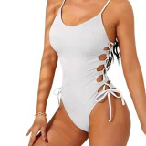 Women's One-Piece Swimsuit Open Design Bikini BandeauSwimsuit Fashionable and Sexy Strappy Swimsuit