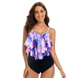 Women's Frilled-Edge Two-Piece Swimsuit Trendy andFashionable Bikini-Style Bandeau Swimsuit