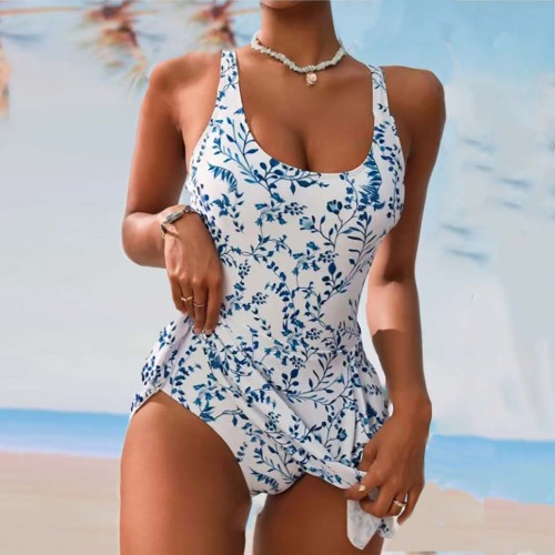 Multi-Color One-Piece Printed Swimsuit Sexy BacklessFashionable All-in-One Swimsuit