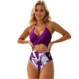 Sexy Cut-out Design High-Waist Beach-Wear Women'sSwimsuit Neck-Wrap Style Strapless Bikini one-PieceSwimsuit