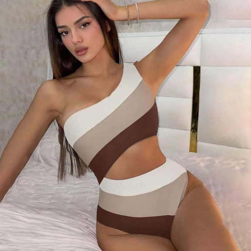 Striped and Multi-Color Fashionable Bikini SwimsuitsSheer and Sexy One-Piece Bikini Swimsuits