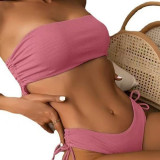 Separate Bikini Tight-Fitting Swimsuit Sexy Solid-ColorSeparate Racerback Two-Piece Swimsuit