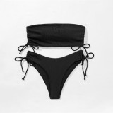 Separate Bikini Tight-Fitting Swimsuit Sexy Solid-ColorSeparate Racerback Two-Piece Swimsuit