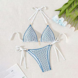 Sweet Triangular Cup Necked Bandeau Swimsuit Multi-Color Innocent Two-Piece Bikini Swimsuit