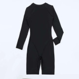 Printed Patchwork Zipper Style One-Piece Flat-Front Swimsuit Fashionable and Sexy One-Piece Surfing Outfit Swimsuit