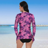 Full-Body Printed Long-Sleeved Separate Swimsuit Fashionable Sporty Tight-Fitting Swimsuit