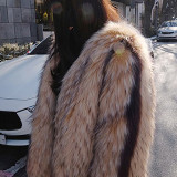 Mixed-color imitation sable fur winter coat women's casual fashionable and warm outdoor coat